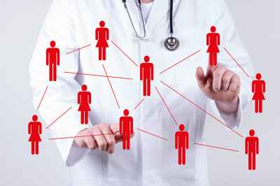 © HNFOTO - stock.adobe.com Arzt Netzwerk abstrakt